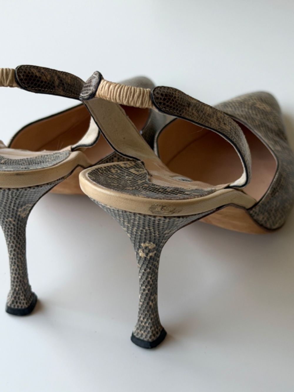 Vintage Manolo Blahnik exotic leather slingback, IT 37, approx. US 6.5–7 - Picture 12 of 13